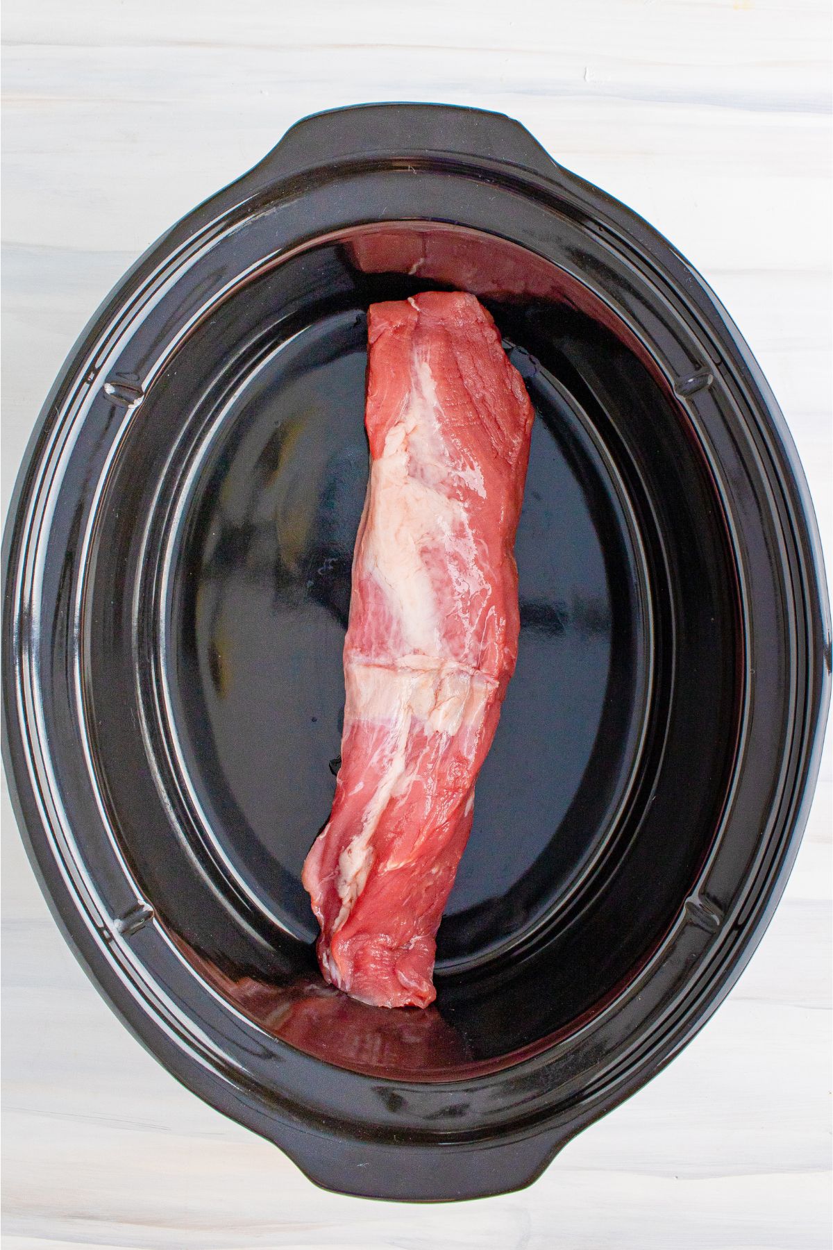 Pork tenderloin in the slow cooker.