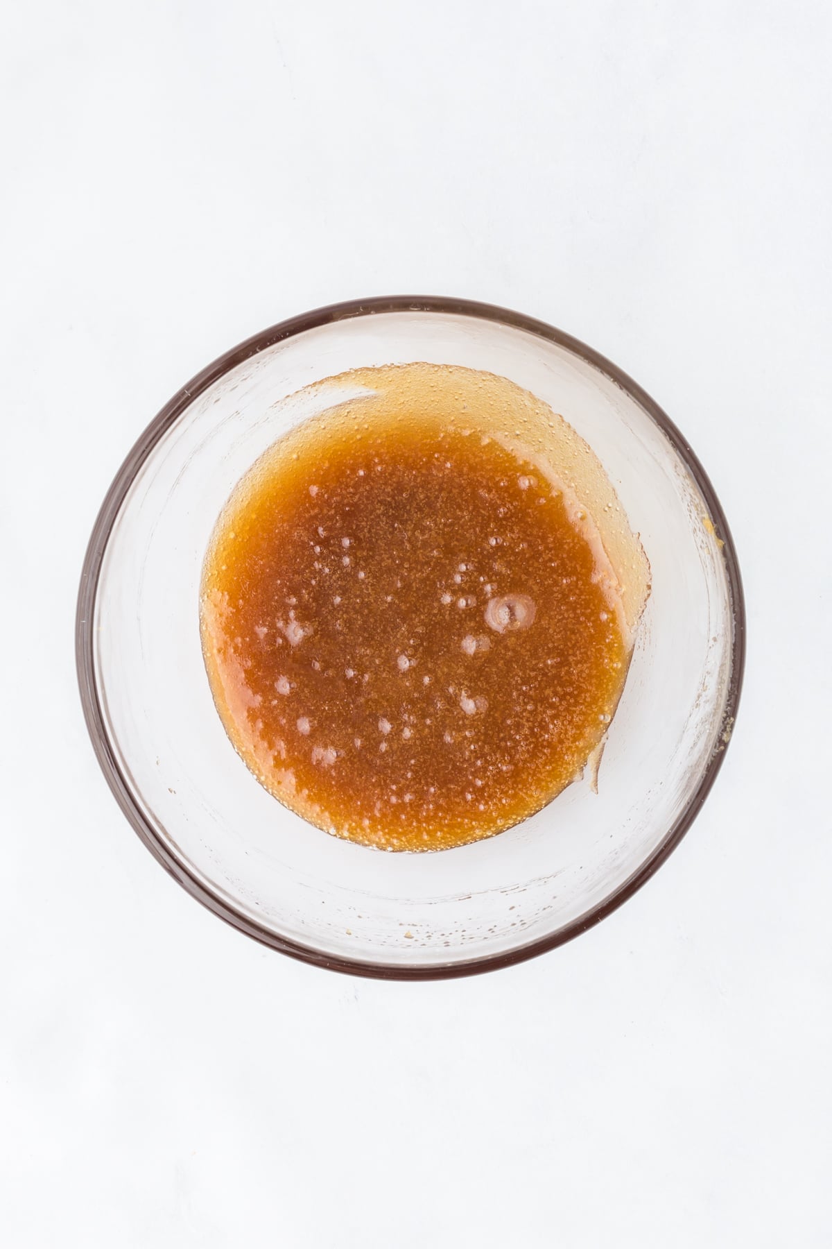 Maple brown sugar glaze in a bowl.