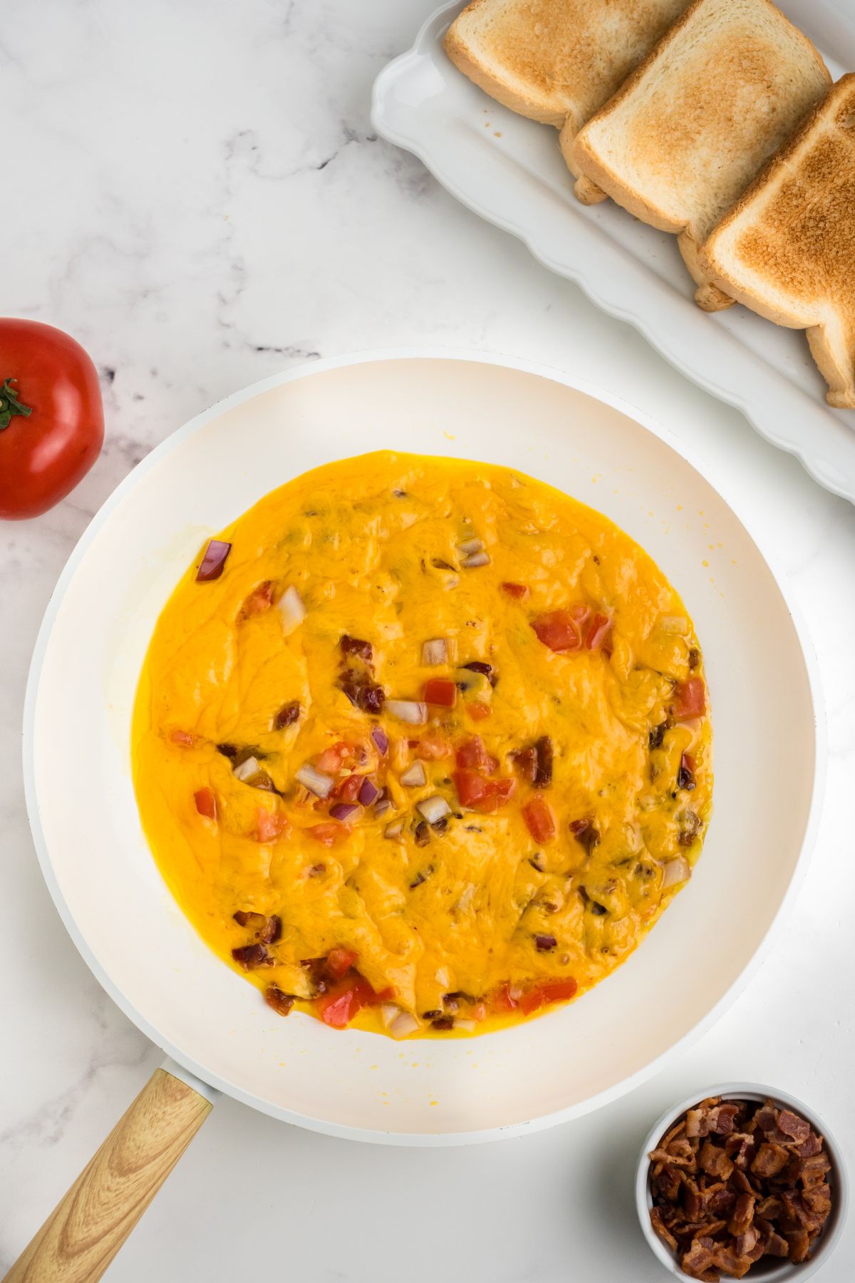 Vegetables and cheese blended together.