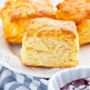 Cream cheese biscuits on a plate.