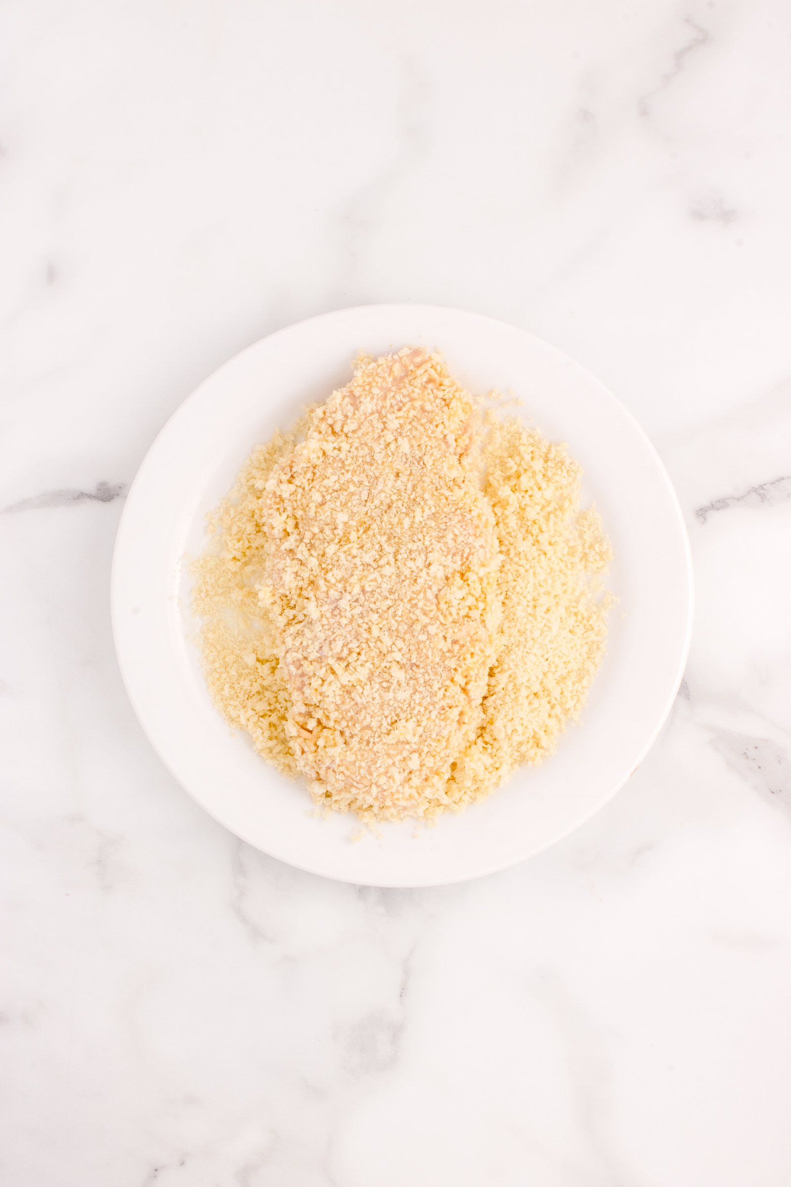 Veal coated in panko breadcrumbs.