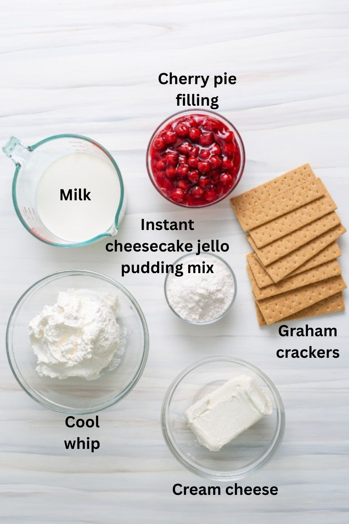 Ingredients for icebox cake on a table.