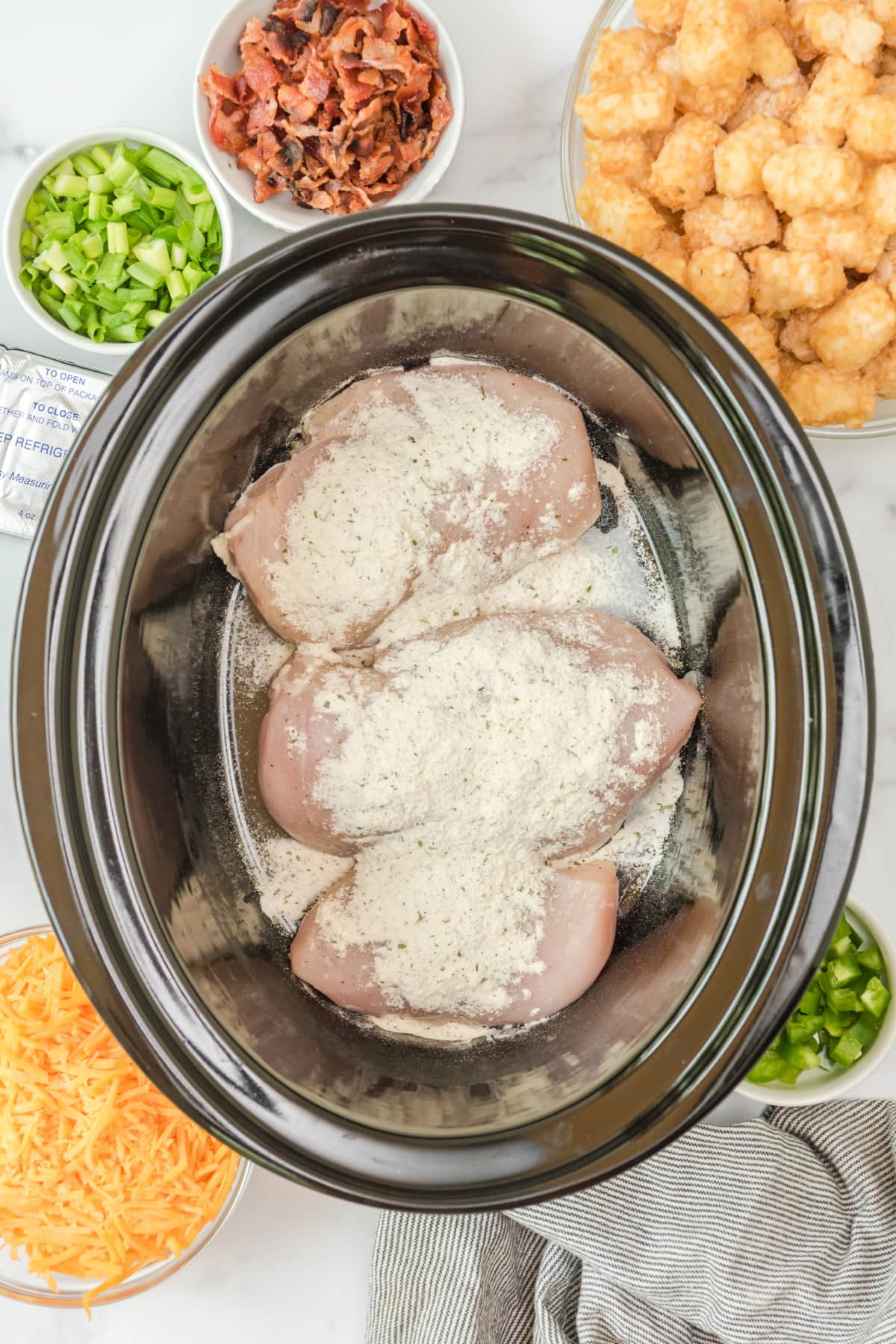 Slow Cooker Chicken Bacon Ranch Tater Tot Casserole Kitchen Divas