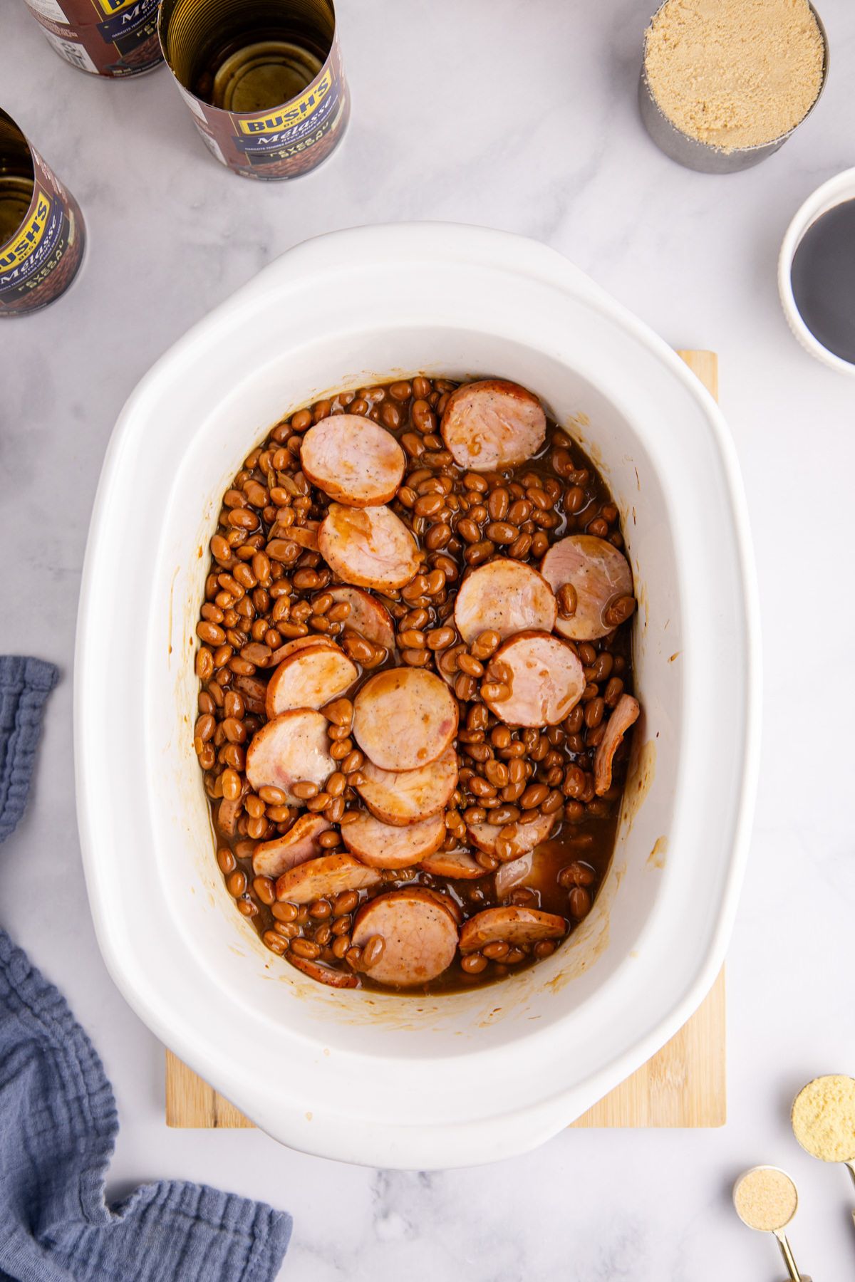 Pork n' Beans added to the kielbasa.