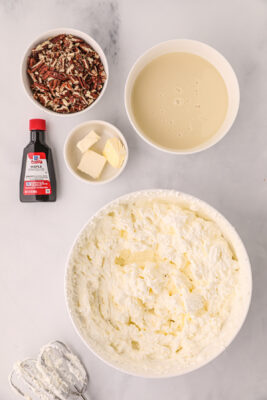 Whipped cream is in a bowl.