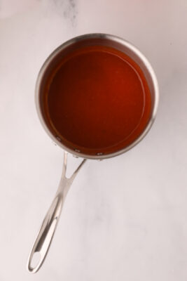 The sauce is cooked until smooth.