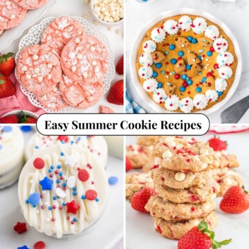 Four different photos of Easy Summer Cookie Recipes.