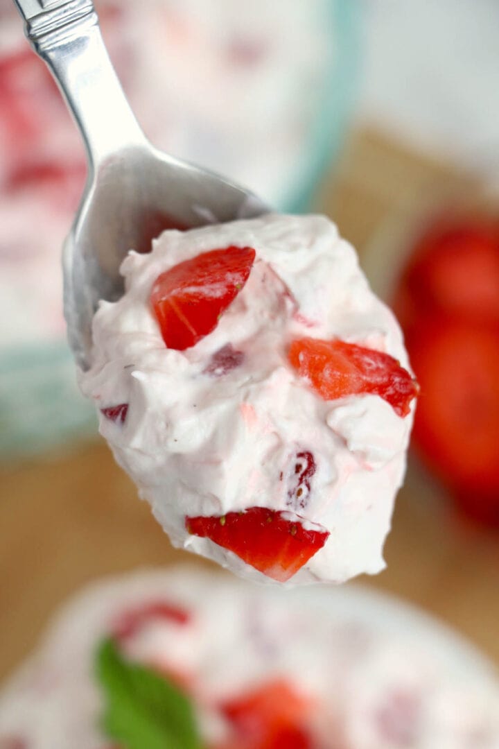 Strawberry Cheesecake Fluff Salad - Kitchen Divas