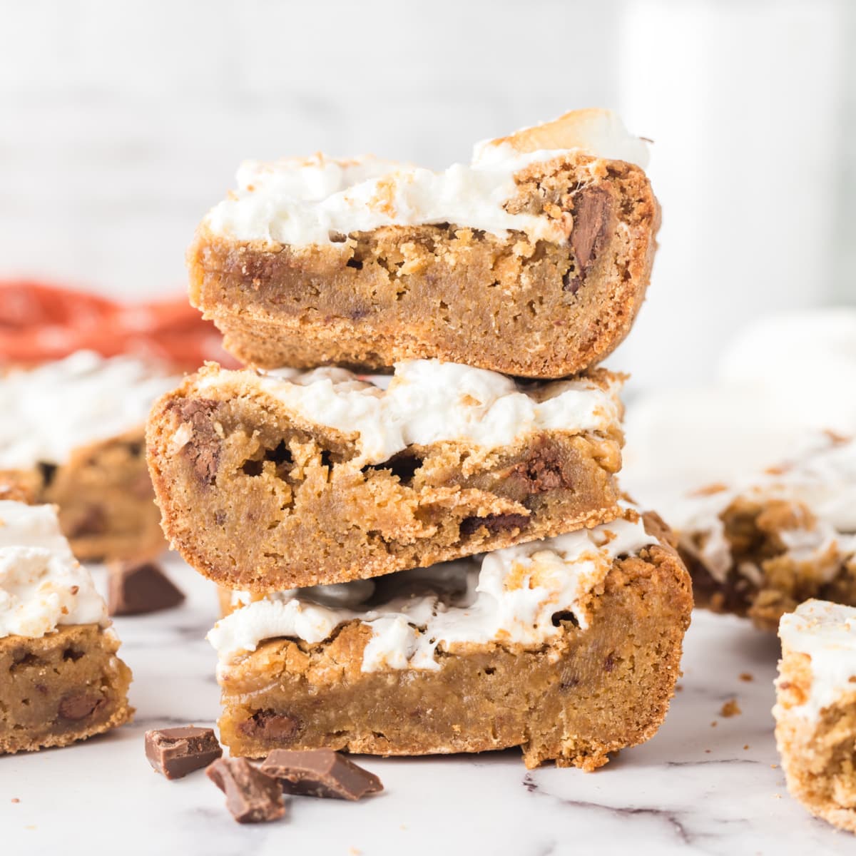 Stack of S'mores Blondies bar