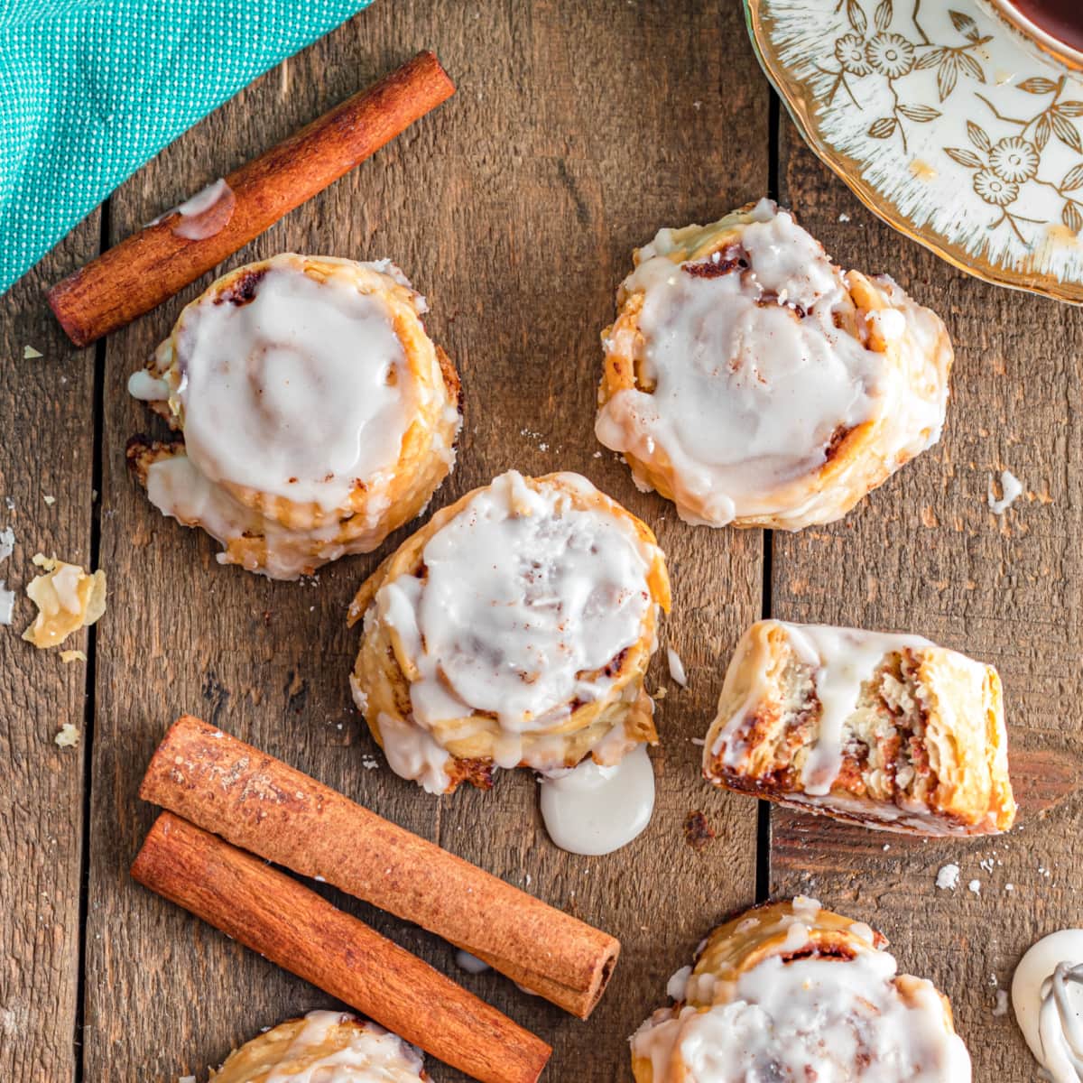 batch of Pie Crust Cinnamon Rolls 