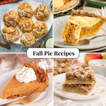 Four different photos of Fall Pie Recipes.
