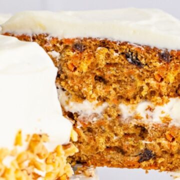 A slice being removed from the whole cake.
