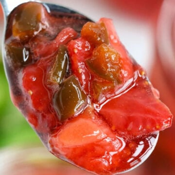 Spoonful of Strawberry Jam With Jalapenos.