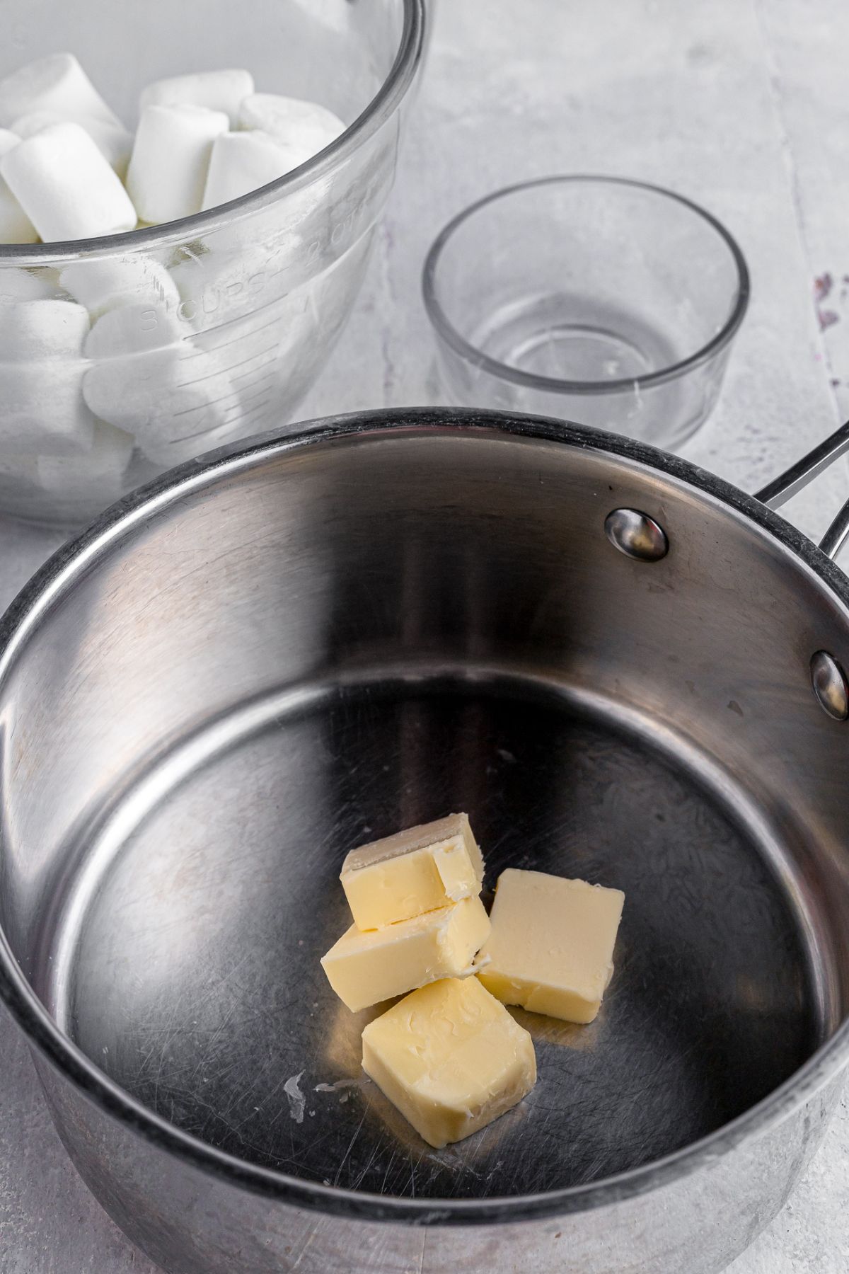 Butter melting on a saucepan.