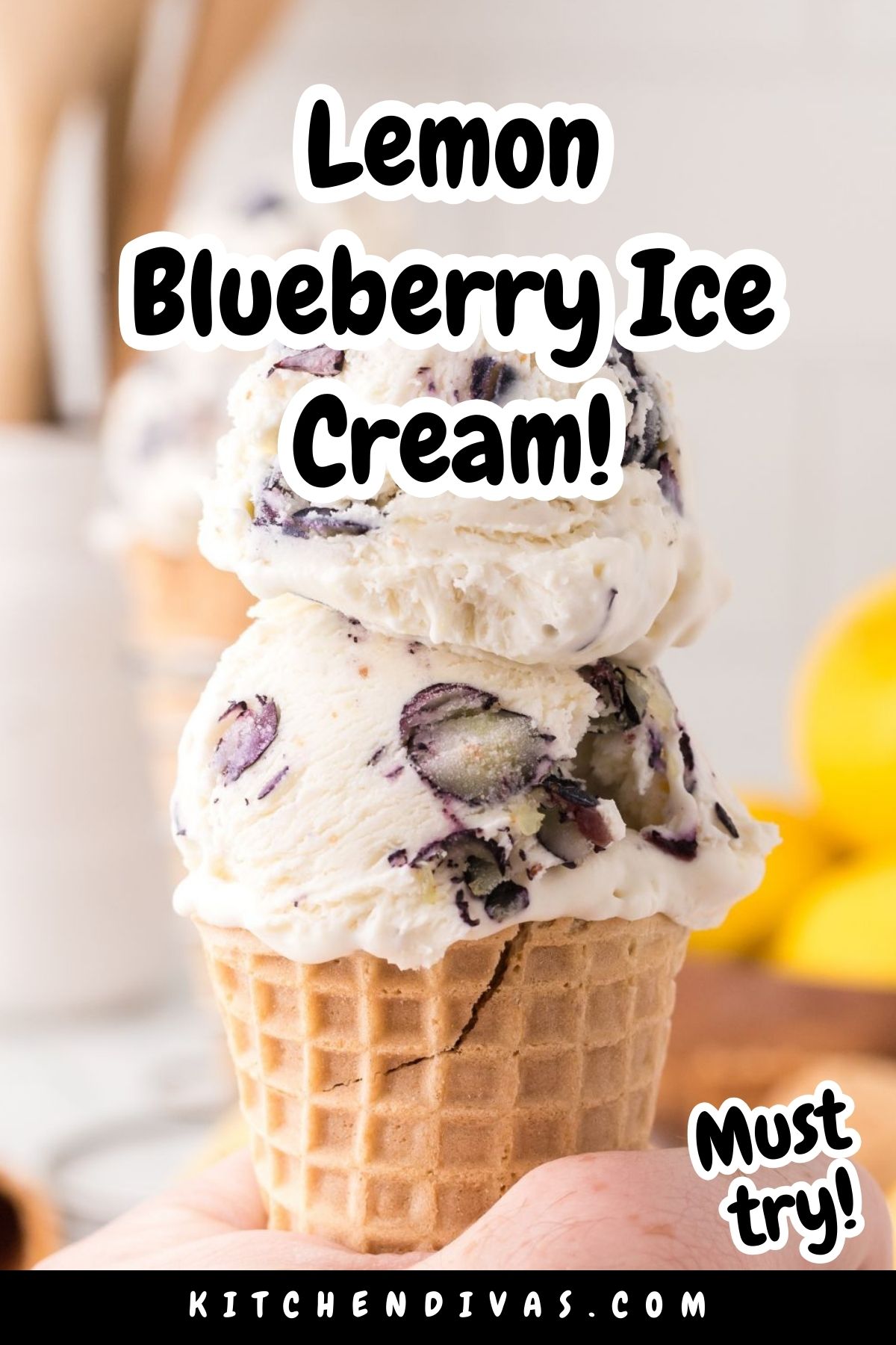 Lemon Blueberry Ice Cream - Kitchen Divas