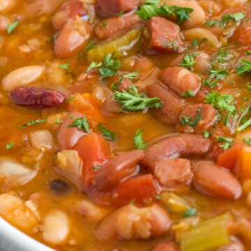 A bowl of soup.