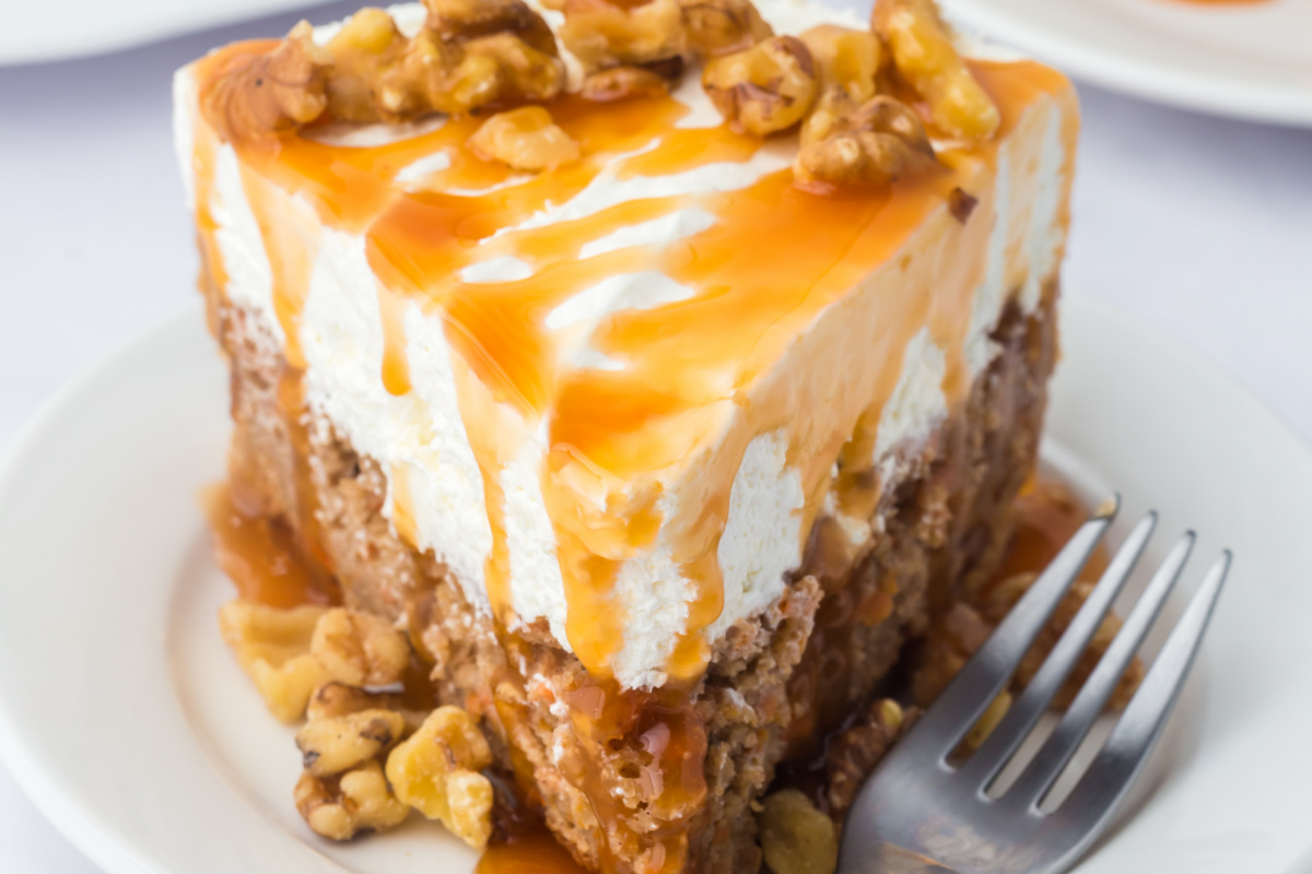 A slice on a plate.