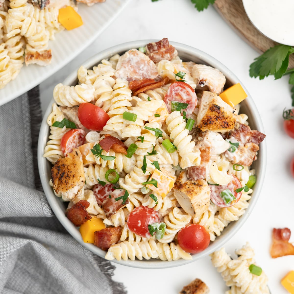 Chicken Bacon Ranch Pasta Salad