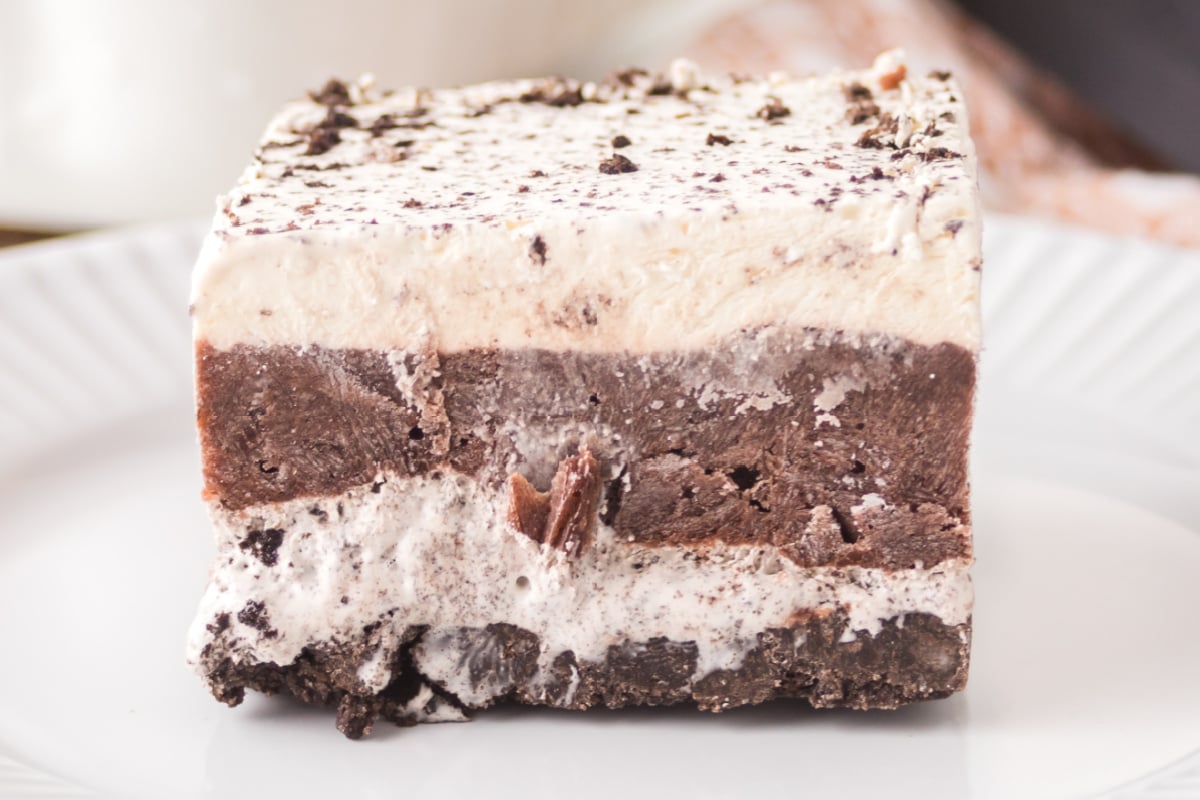 A square on a plate.