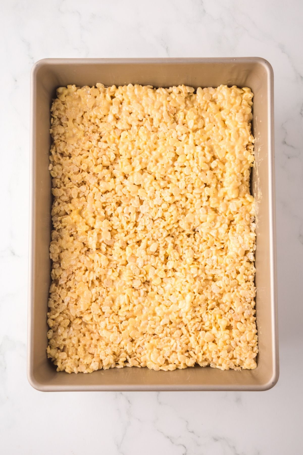 Mixture pressed into a pan.