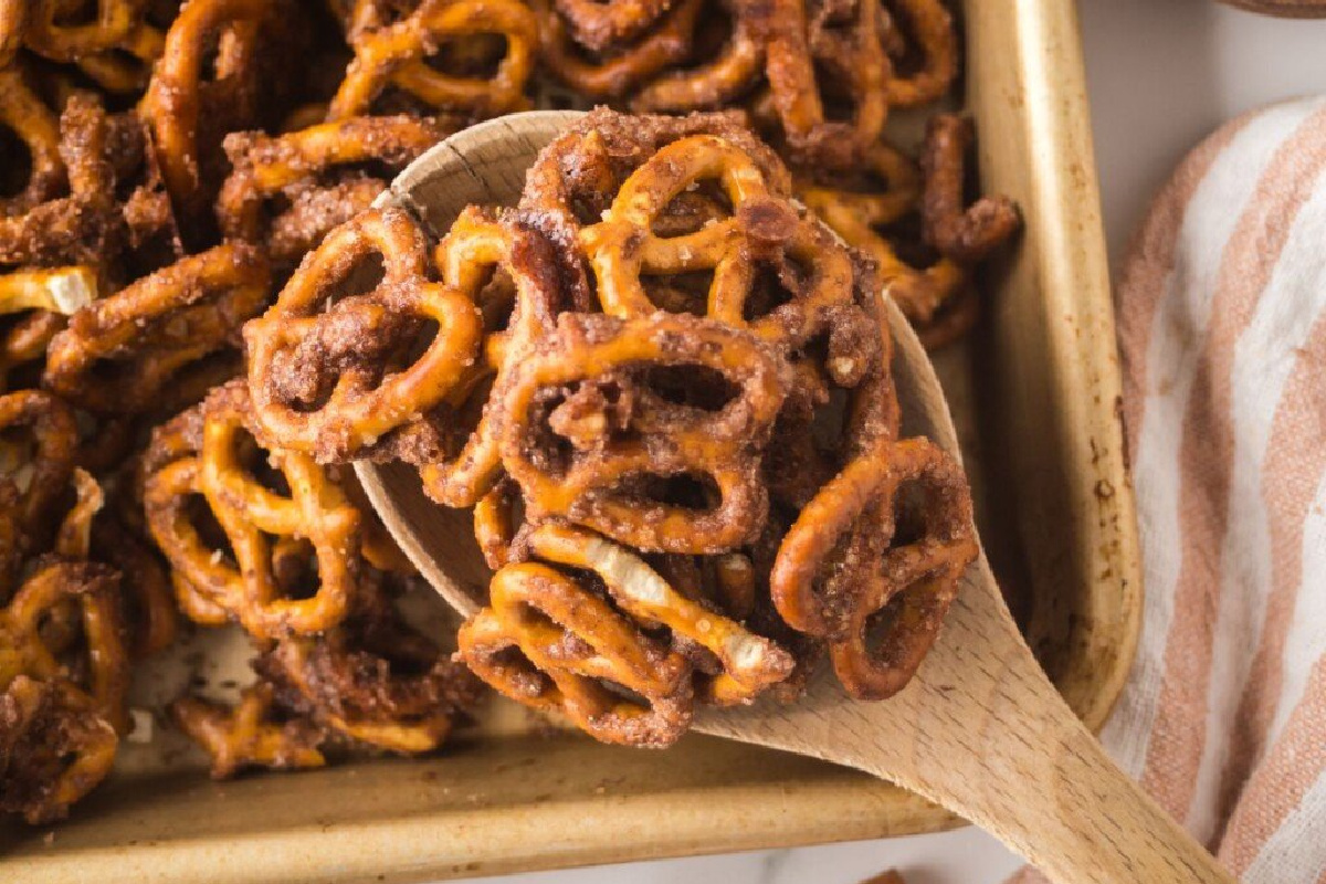 A spoonful of pretzels.