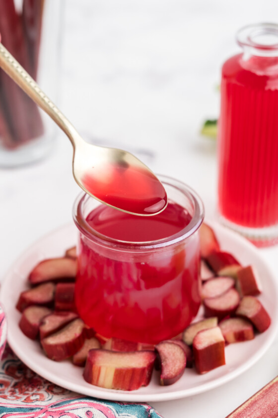 Rhubarb Simple Syrup - Kitchen Divas