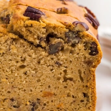 Sweet potato bread with pecans.