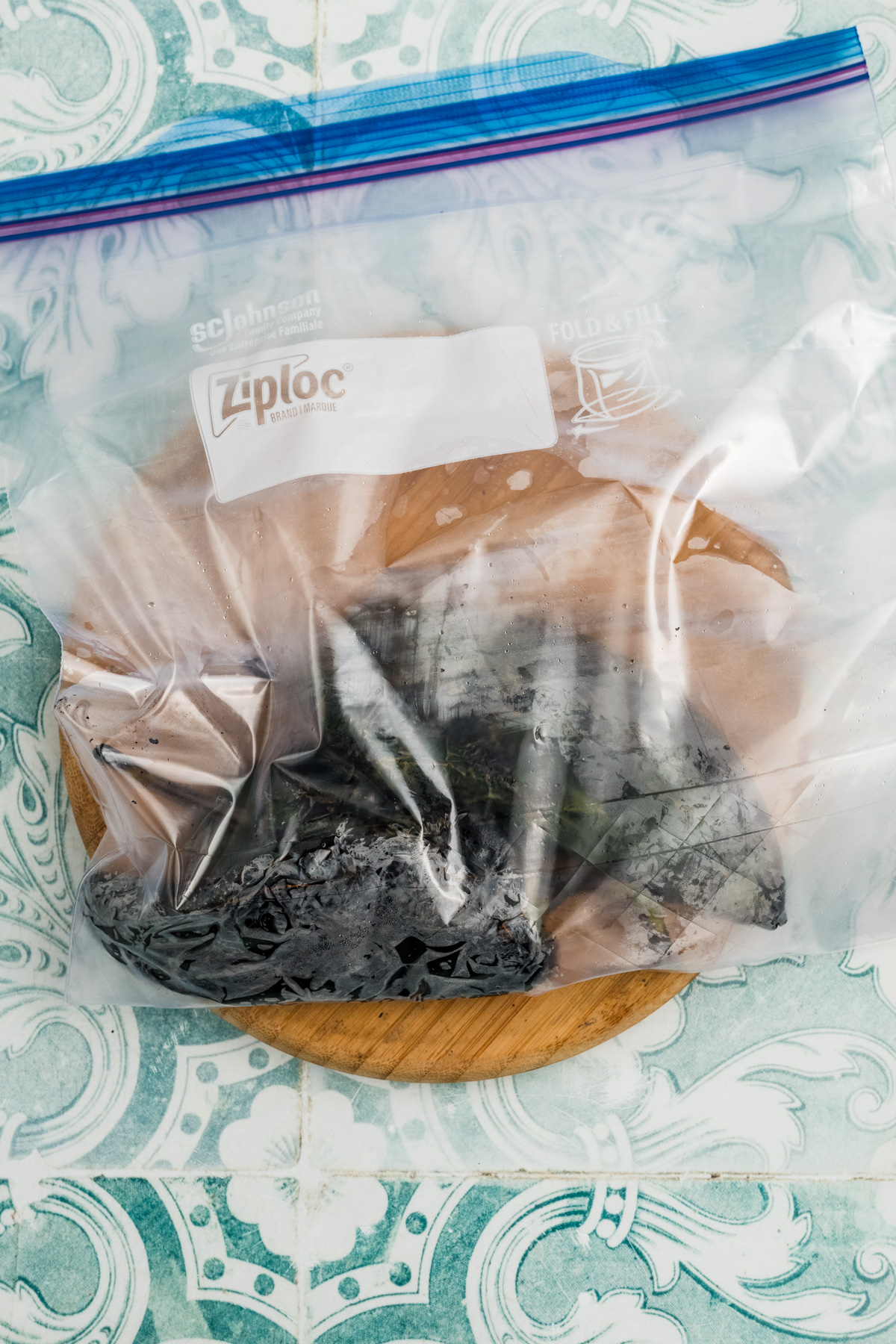 Peppers steaming after being charred.