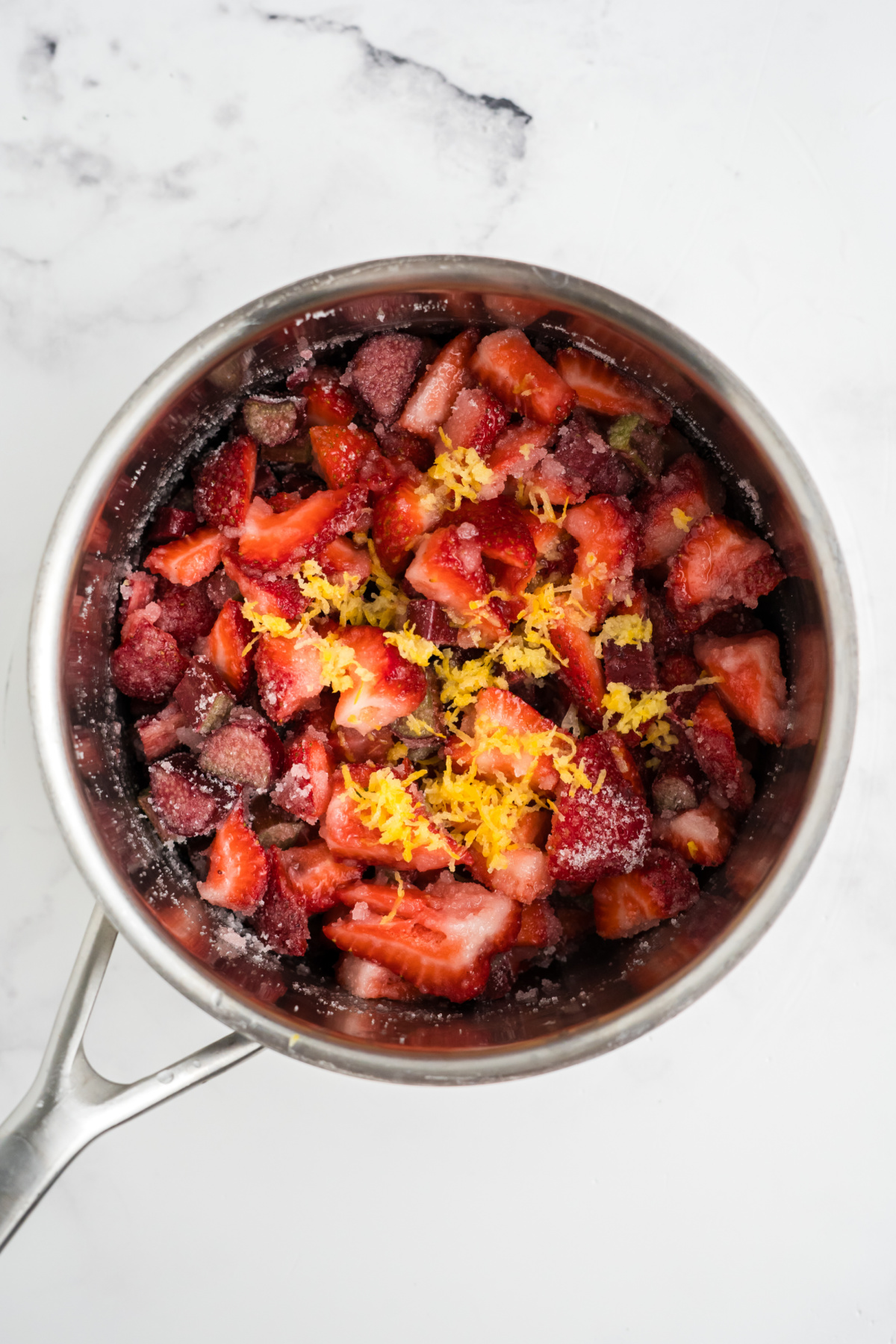 Everything into a saucepan to simmer.