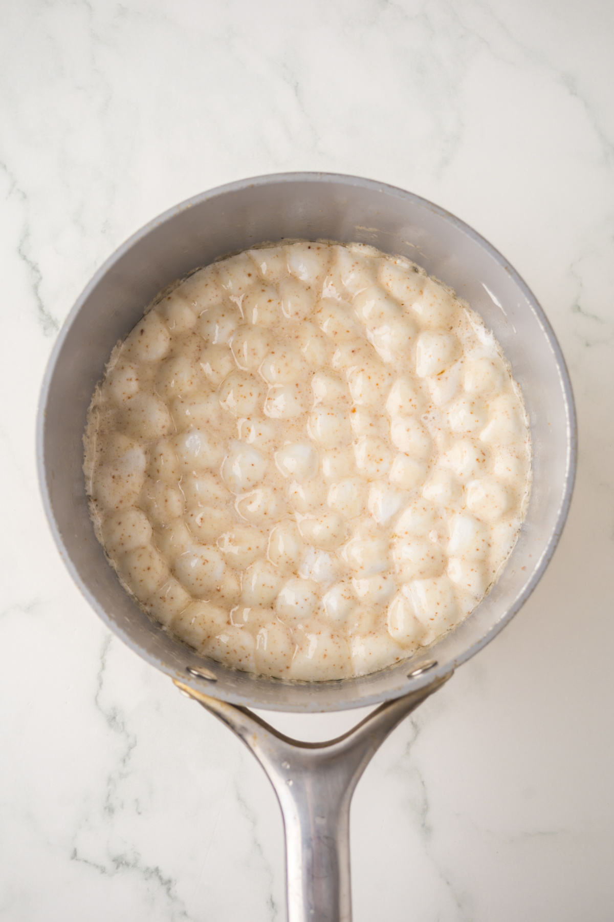 marshmallows melting in saucepan