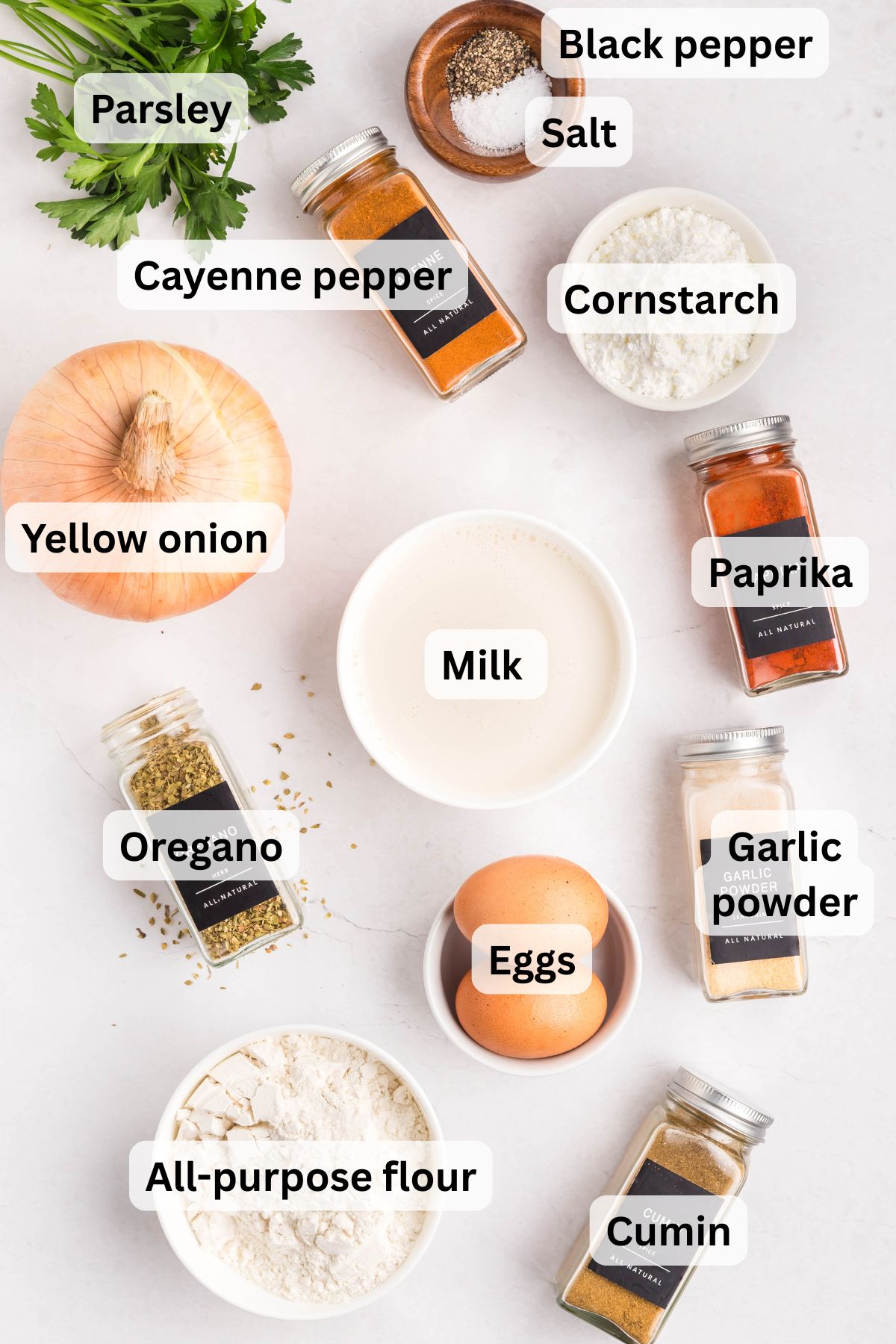 Ingredients to make this onion on a table.