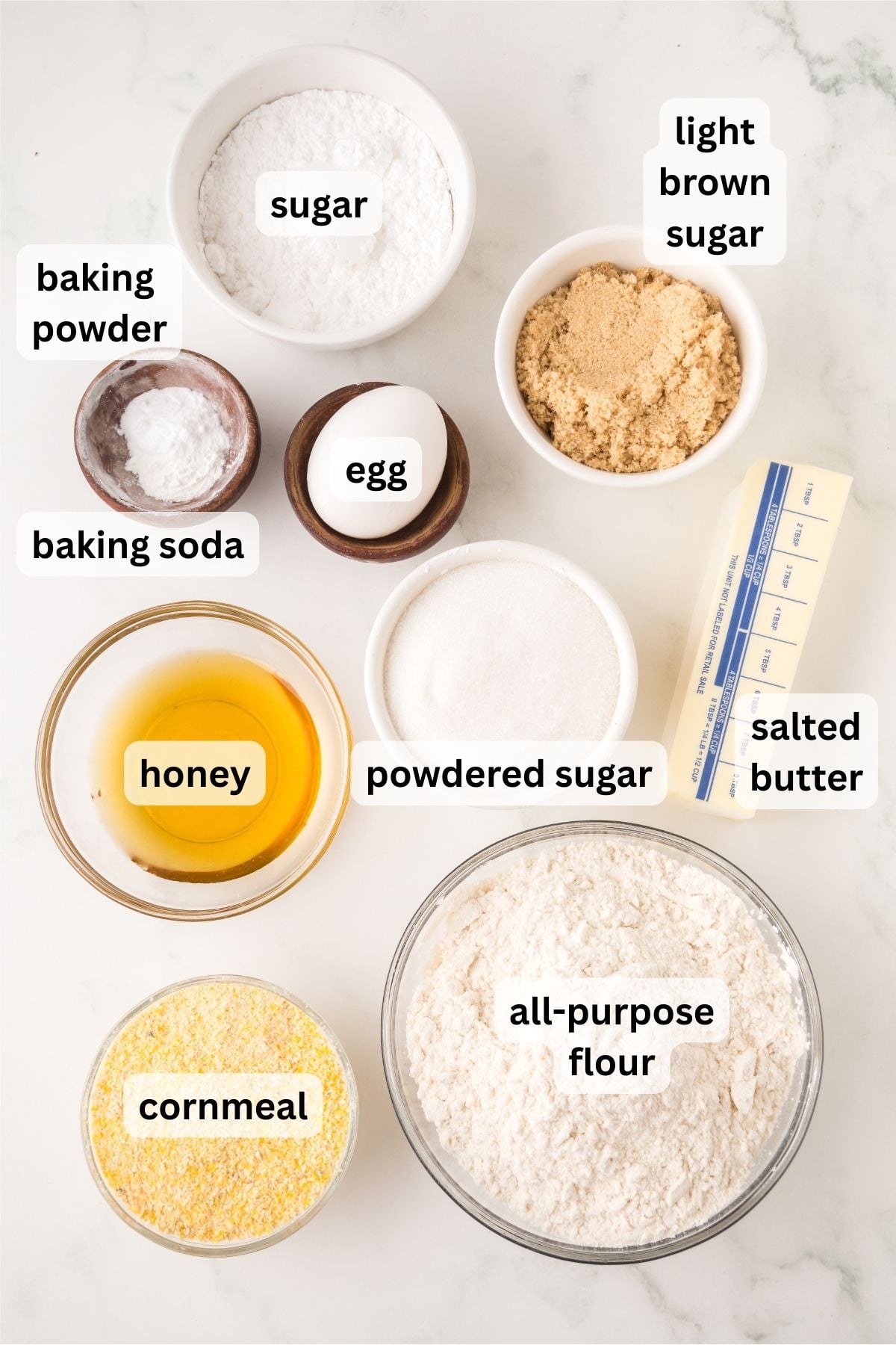 Ingredients to make these cookies on a table.