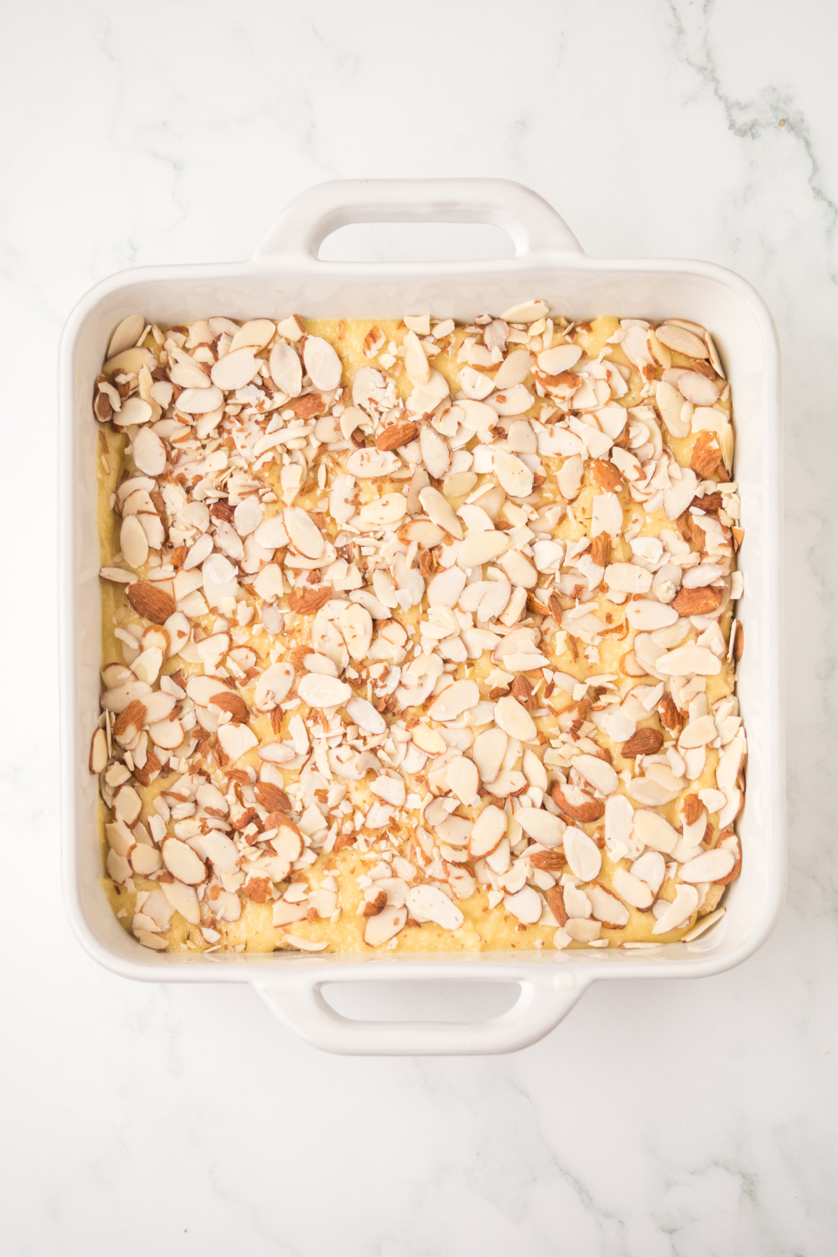 Slivered almonds sprinkled on top.