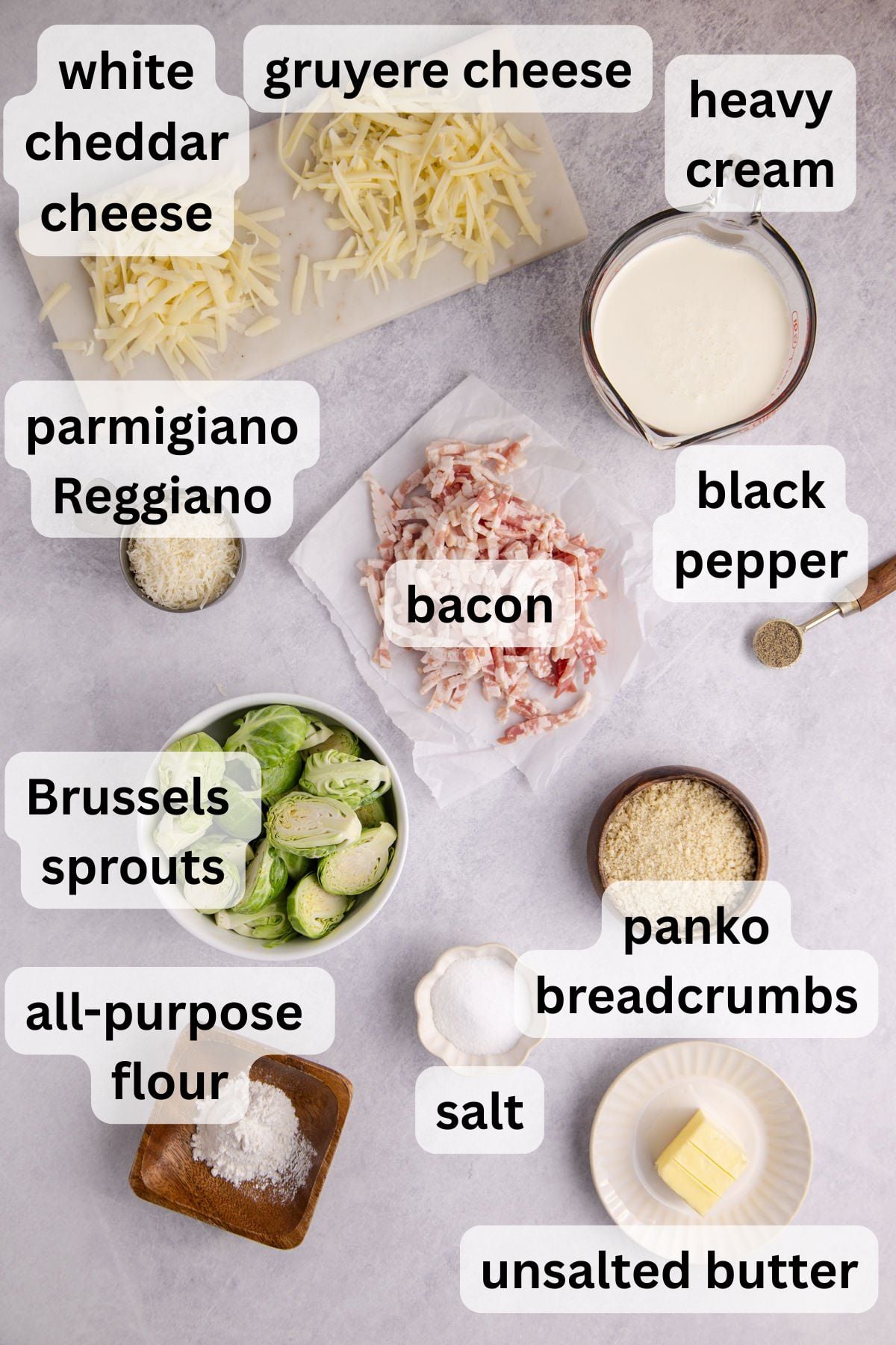 Ingredients to make this casserole on a table.
