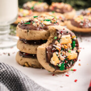 Christmas crack cookies on a table.