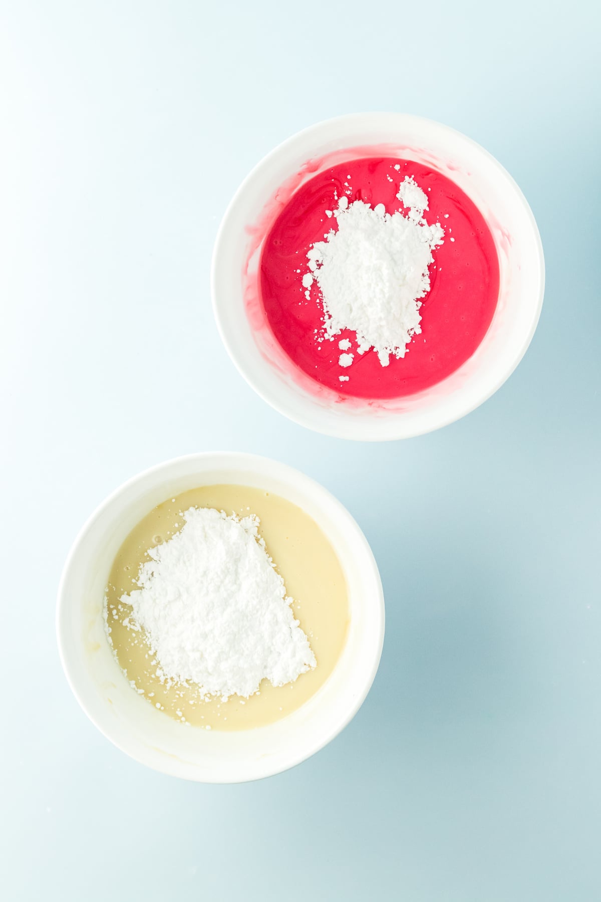 Powdered sugar added to each bowl. 