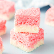 Coconut candy on a table.