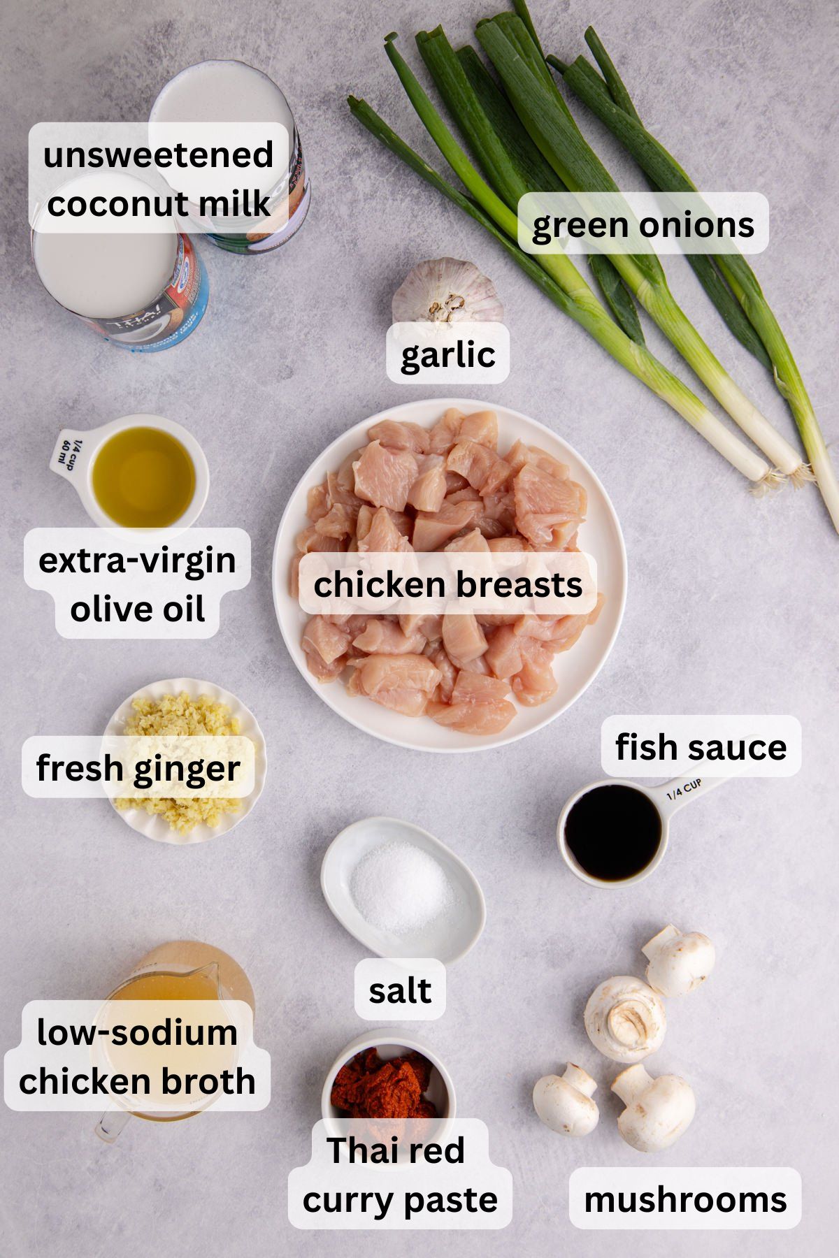 Ingredients to make this soup on a table.