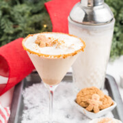 Gingerbread martini in a glass.