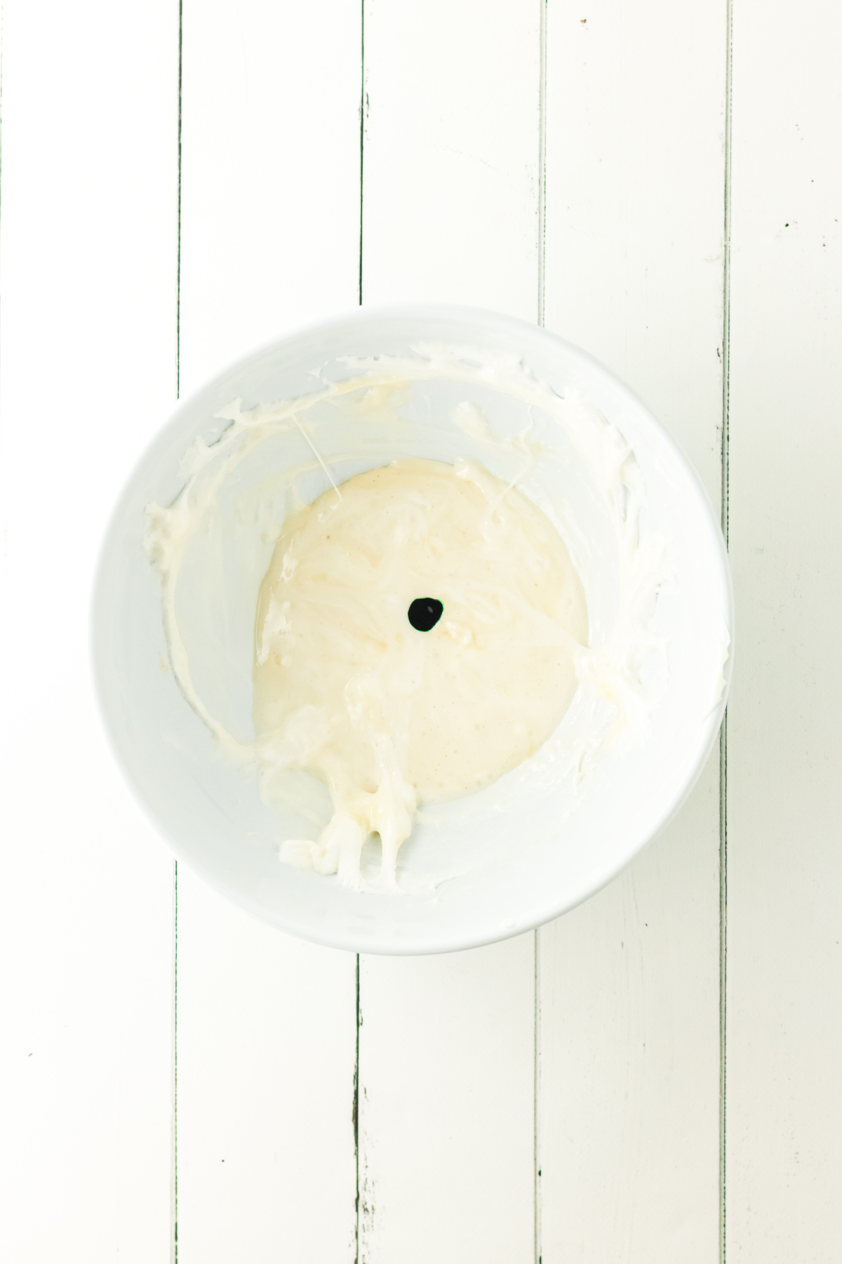 A drop of food color in the marshmallow mixture.