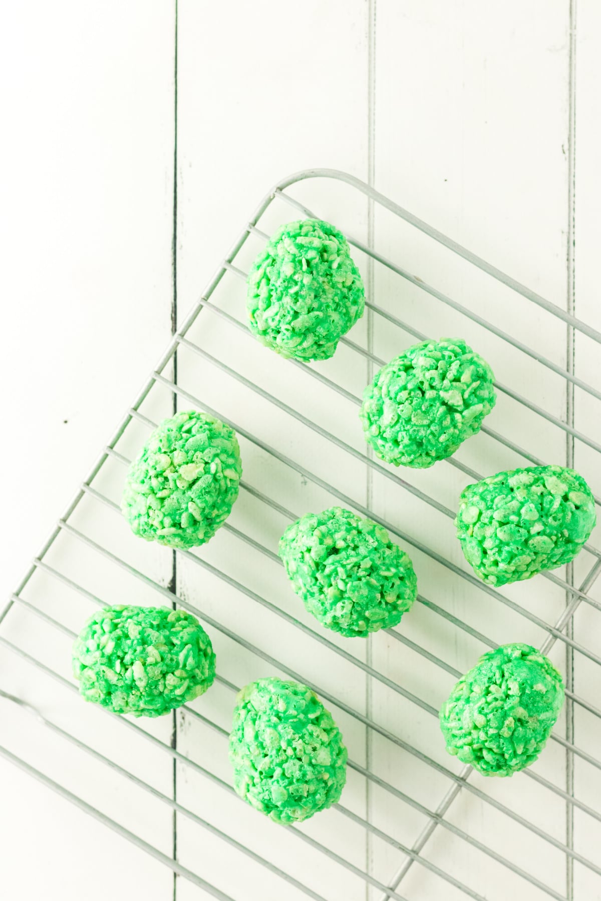 Cereal formed into egg shapes.