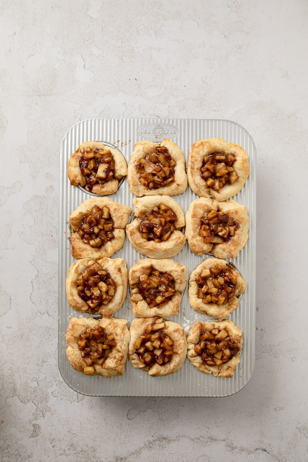 Apple bites cooked and cooling.