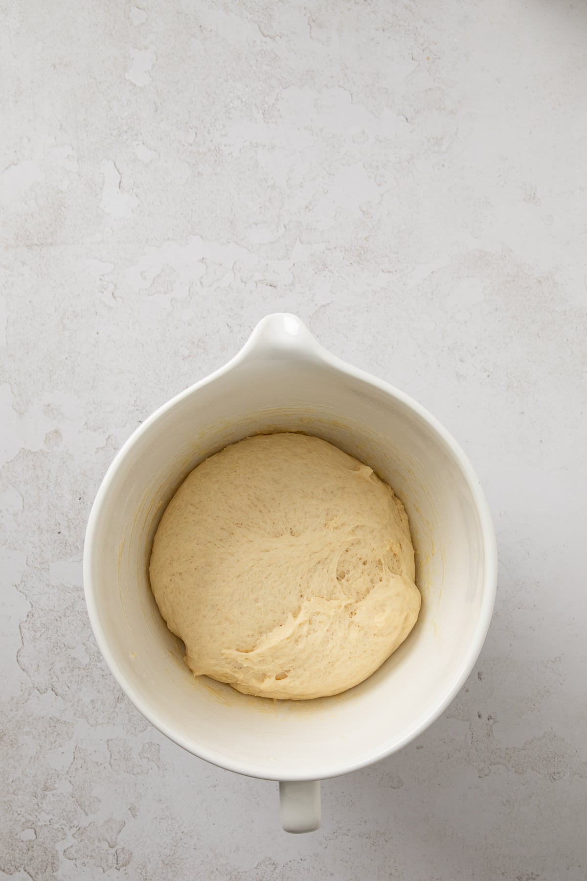 Dough rising in a bowl.