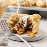 Apple pie bites on a plate.