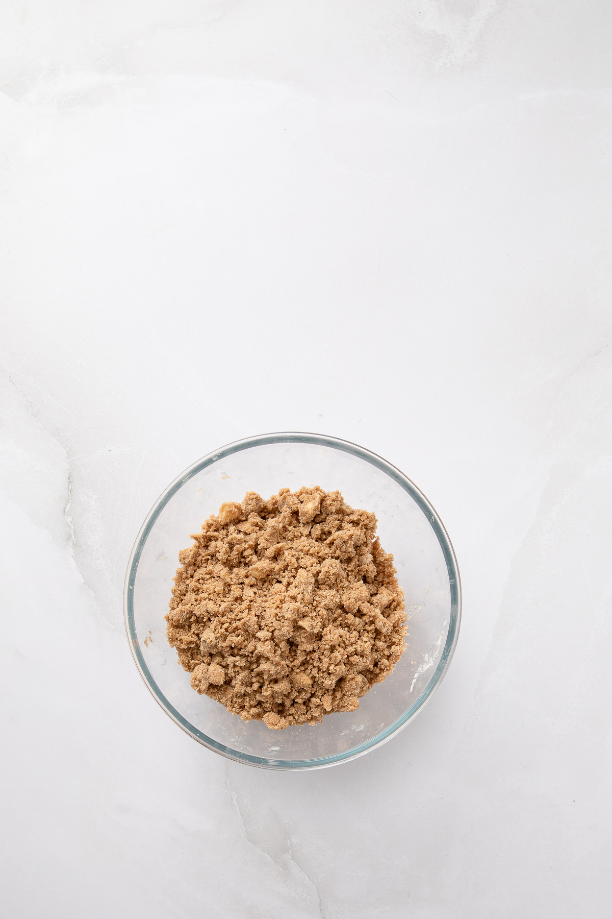 Streusel made in a bowl.