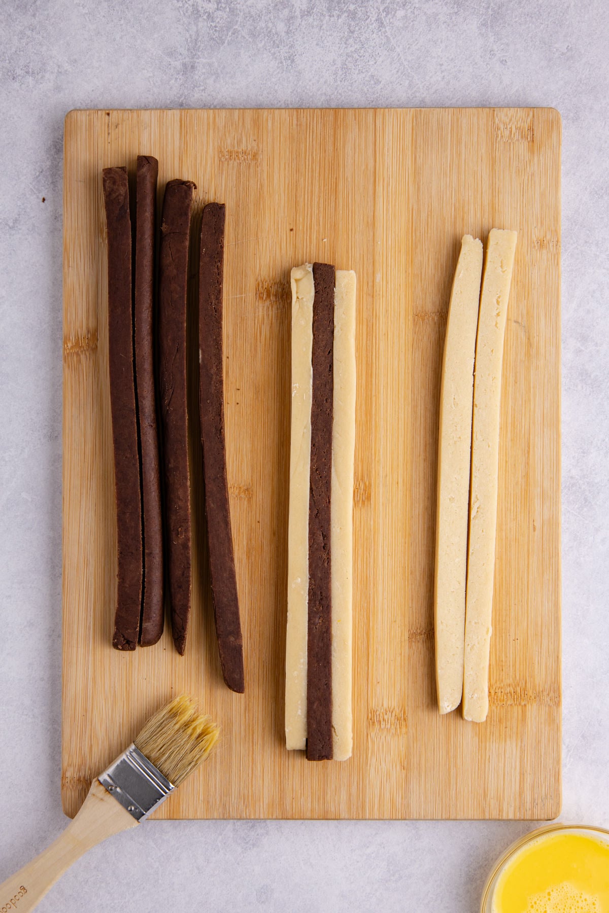 Both logs sliced and formed into a pattern.