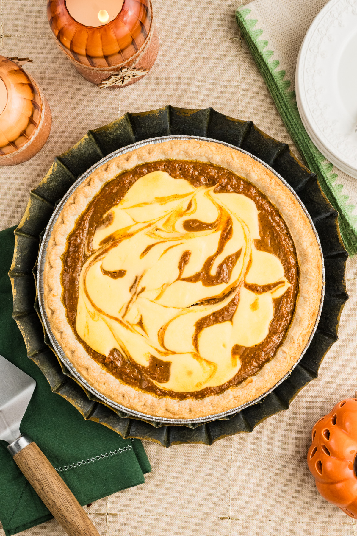 The pie baked and chilled.