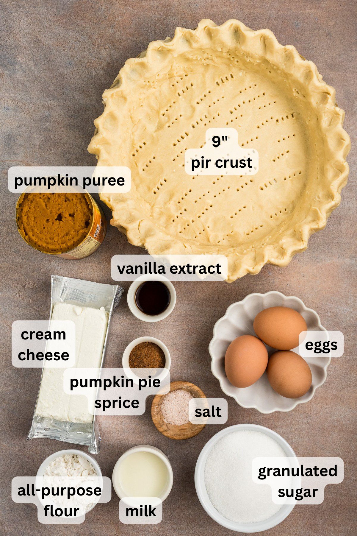 Ingredients to make this pie on a table.