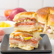 Italian sliders recipe on a plate.