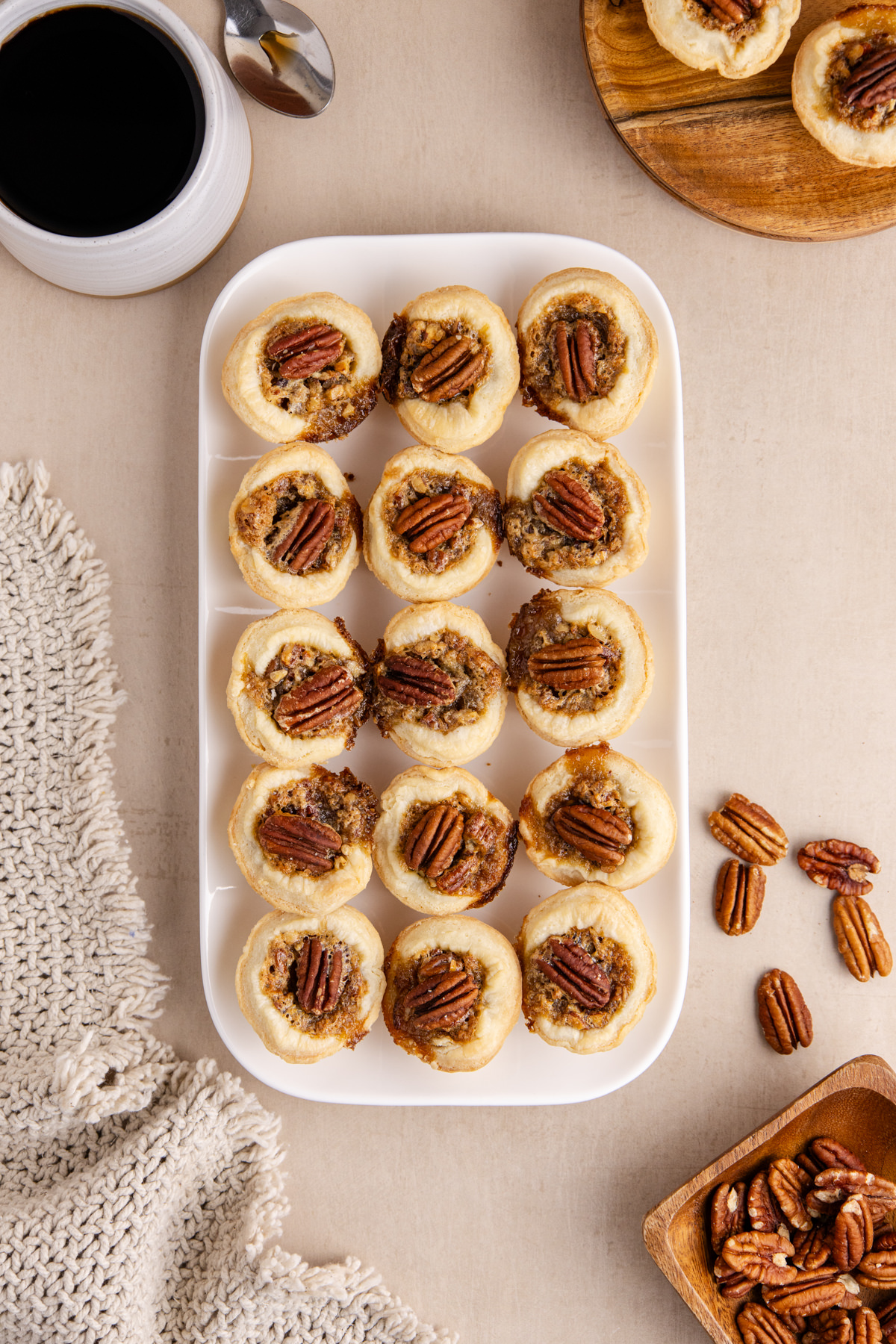 The filling added to the mini crusts to bake.